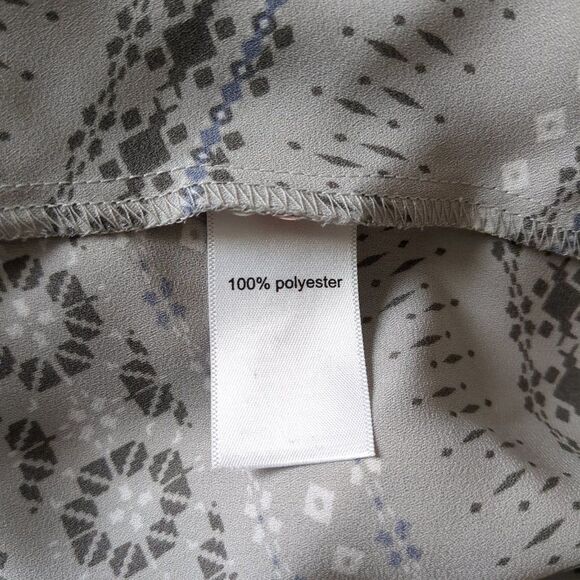 MAURICES Grey and Blue Aztec Print Light Weight Cold Shoulder Blouse, Size S - Picture 6 of 8